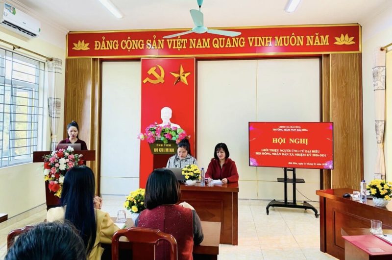 Trường Mầm non Hải Hoà đã tổ chức thành công Hội nghị Giới thiệu người ứng cử đại biểu hội đồng nhân dân xã nhiệm kì 2026- 2031